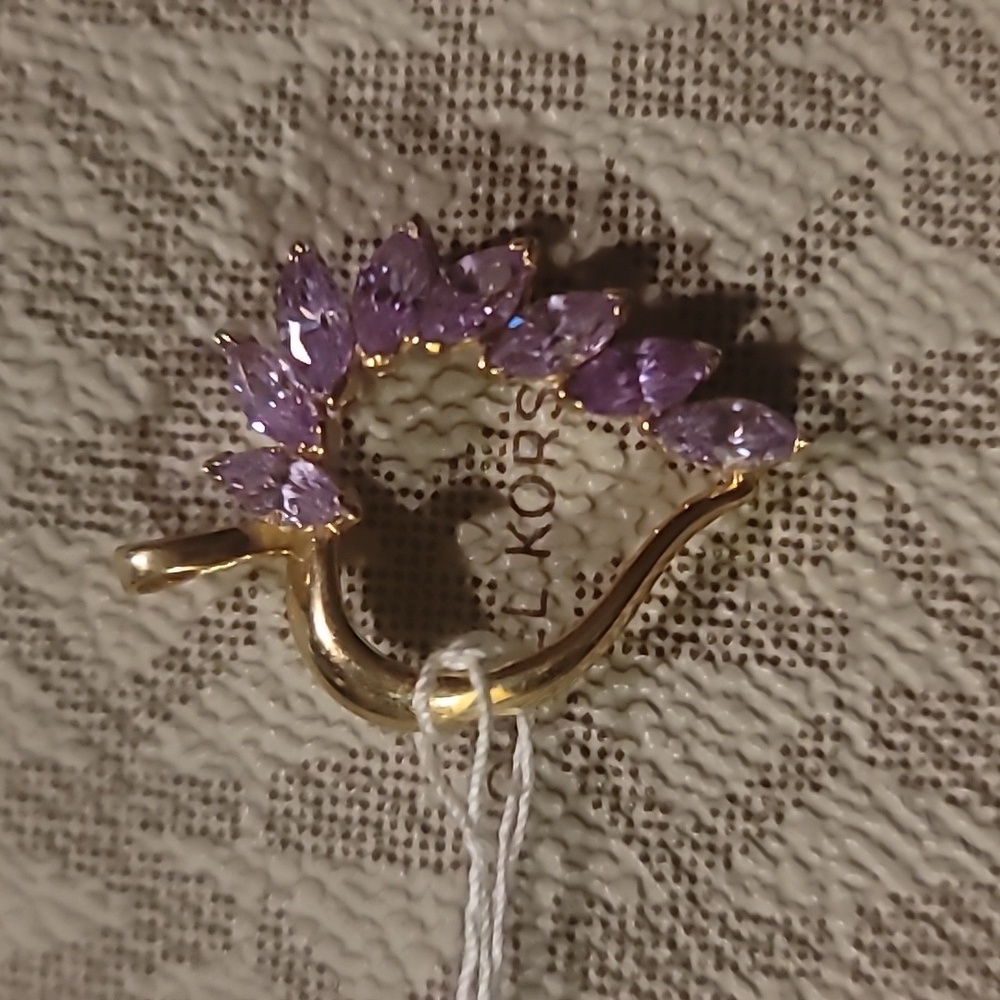 ✨ Vintage 14K Gold Amethyst Heart Pendant Charm ✨ - Picture 4 of 5